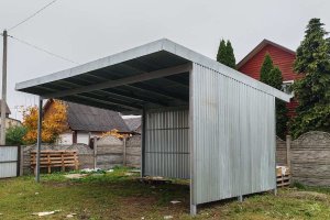 Односкатный навес для хранения материалов и инвентаря — фото 1
