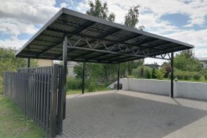 Односкатный навес из металлопрофиля 7,7*6м — фото 2