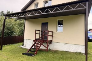 Односкатный навес с подшитым потолком — фото 3